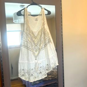 Lane Bryant 18/20 Crème Tank Top with embellishments